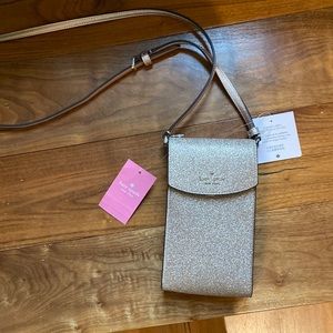 Kate Spade rose gold shimmer phone case purse